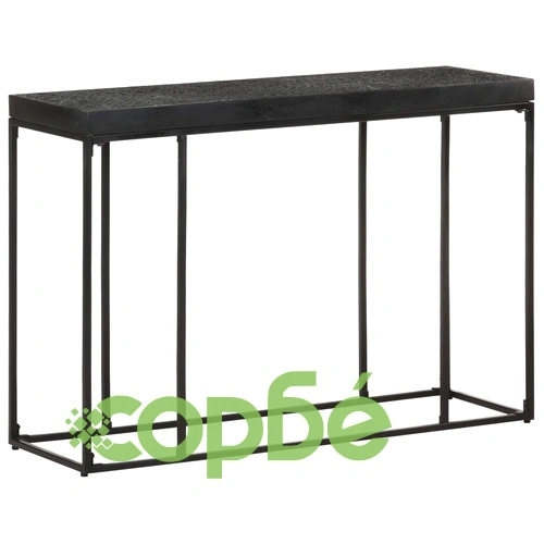 Конзолна маса, черна, 110x35x76 см, масивна акация и манго ➤ топ цена ➤ sorbe.bg