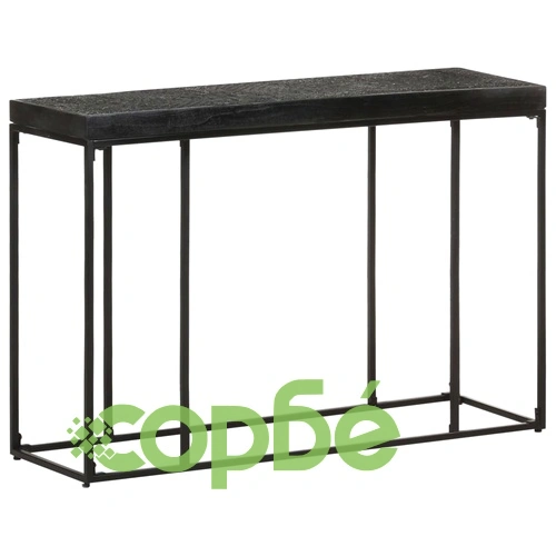 Конзолна маса, черна, 110x35x76 см, масивна акация и манго ➤ топ цена ➤ sorbe.bg
