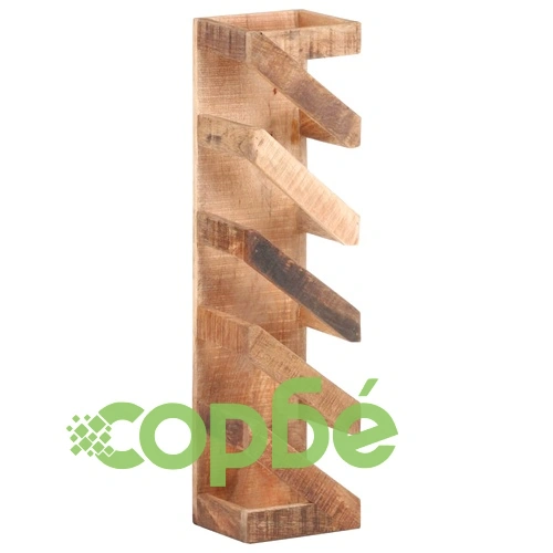 Стойка за вино за 5 бутилки, мангово дърво масив ➤ топ цена ➤ sorbe.bg