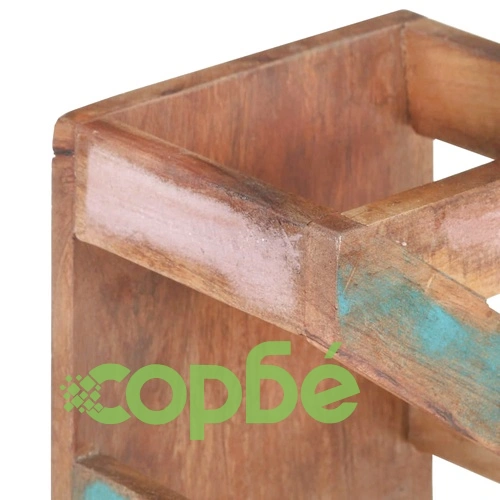 Стойка за вино за 5 бутилки, регенерирана дървесина масив ➤ топ цена ➤ sorbe.bg