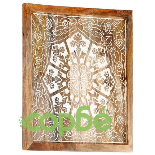 Ръчно резбовани стенни панели 2 бр манго масив 60x60x2,5 см ➤ топ цена ➤ sorbe.bg