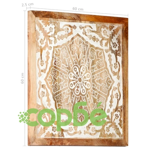 Ръчно резбовани стенни панели 2 бр манго масив 60x60x2,5 см ➤ топ цена ➤ sorbe.bg