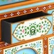 Ръчно декориран шкаф, пъстър, 110x30x76 см, мангово дърво масив