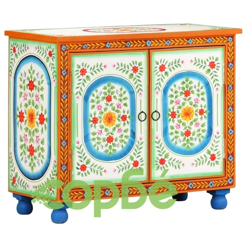 Ръчно декориран шкаф, 70x35x60 см, мангово дърво масив ➤ топ цена ➤ sorbe.bg