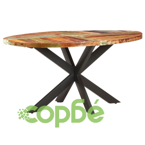 Трапезна маса, 160x90x75 cм, регенерирано дърво масив ➤ топ цена ➤ sorbe.bg