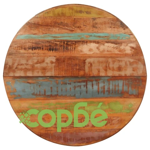 Трапезна маса, кръгла, 100x100x75 cм, регенерирано дърво масив ➤ топ цена ➤ sorbe.bg