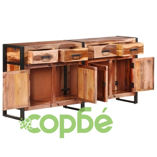 Бюфет 172x35x80 см масивно акациево дърво с меден финиш ➤ топ цена ➤ sorbe.bg