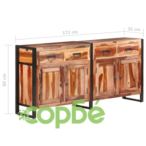 Бюфет 172x35x80 см масивно акациево дърво с меден финиш ➤ топ цена ➤ sorbe.bg