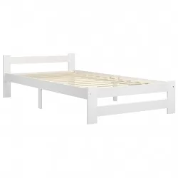 Рамка за легло, бяла, бор масив, 100х200 см