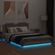 Рамка за легло с табла и LED осветление, дъб сонома, 120x200 см