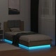 Рамка за легло с табла и LED осветление, дъб сонома, 100x200 см