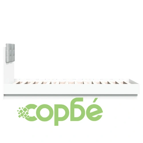 Рамка за легло с табла и LED осветление, бяла, 90x200 см ➤ топ цена ➤ sorbe.bg