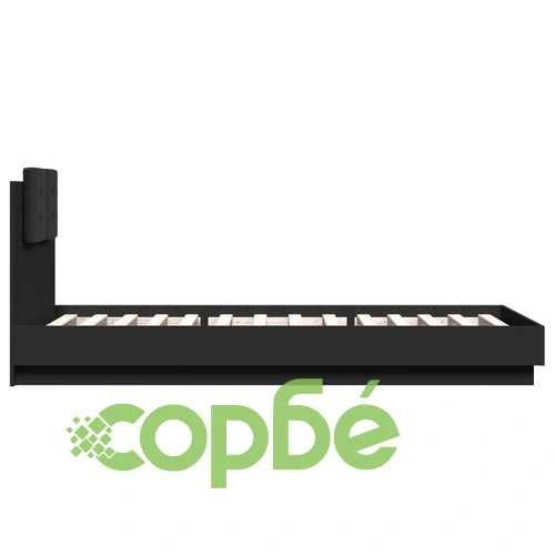 Рамка за легло с табла и LED осветление, черна, 90x200 см ➤ топ цена ➤ sorbe.bg