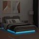 Рамка за легло с табла и LED осветление, дъб сонома, 120x190 см