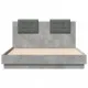 Рамка за легло с табла и LED осветление бетонно сив 120x190 см
