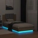 Рамка за легло с табла и LED осветление, дъб сонома, 90x190 см