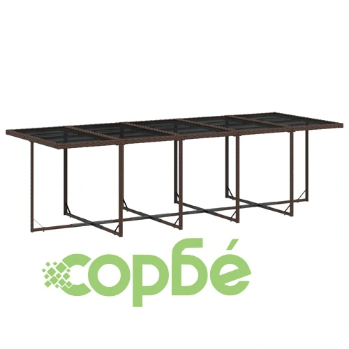 Градински комплект с възглавници 15 части кафяв полиратан ➤ топ цена ➤ sorbe.bg