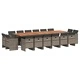 Градински комплект с възглавници 17 части полиратан сив