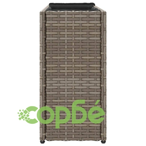 Градински плантери с 2 саксии 2 бр сиви 90x20x40 см полиратан ➤ топ цена ➤ sorbe.bg