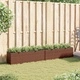 Градински плантери с 3 саксии 2 бр кафяви 105x30x32см полиратан