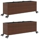 Градински кашпи с колела 2 бр кафяви 107x32x38 см полиратан