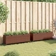 Градински кашпи с колела 2 бр кафяви 107x32x38 см полиратан