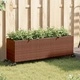 Градински кашпи с колела 2 бр кафяви 107x32x38 см полиратан