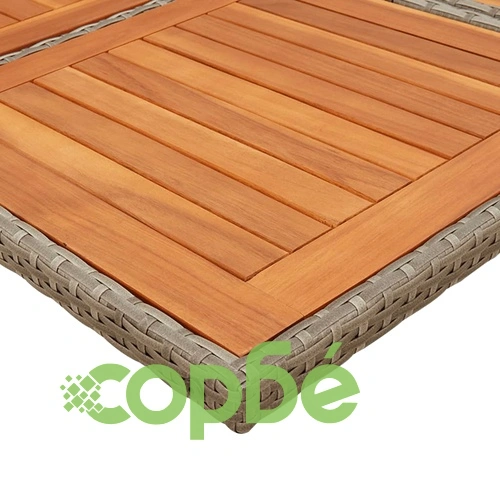 Градински трапезен комплект 5 части с възглавници сив полиратан ➤ топ цена ➤ sorbe.bg