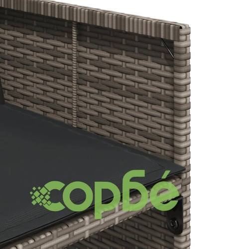 Градински трапезен комплект 5 части с възглавници сив полиратан ➤ топ цена ➤ sorbe.bg