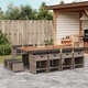 Градински комплект от 13 части с възглавници сив полиратан