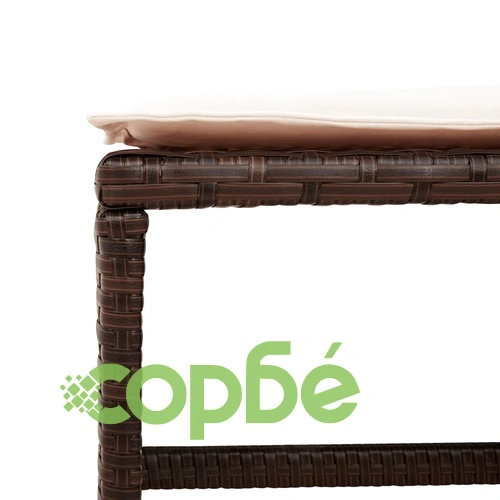 Градински комплект с възглавници 17 части кафяв полиратан ➤ топ цена ➤ sorbe.bg