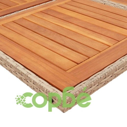 Градински комплект с възглавници, 9 части, бежов полиратан ➤ топ цена ➤ sorbe.bg