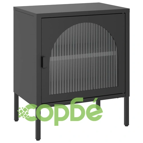 Нощни шкафчета 2 бр черни 50x35x60 см стъкло и стомана ➤ топ цена ➤ sorbe.bg