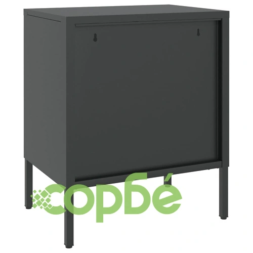 Нощни шкафчета 2 бр черни 50x35x60 см стъкло и стомана ➤ топ цена ➤ sorbe.bg