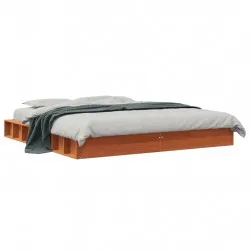 Рамка за легло, восъчнокафяв, 180x200 см, борово дърво масив