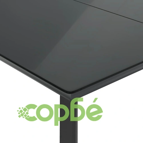 Градински трапезен комплект възглавници 5 части черен полиратан ➤ топ цена ➤ sorbe.bg