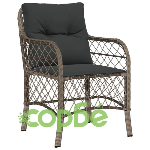 Градински трапезен комплект 9 части с възглавници сив полиратан ➤ топ цена ➤ sorbe.bg