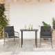 Бистро комплект с възглавници 3 части светлосив полиратан