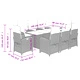 Градински комплект с възглавници, 9 части, бежов полиратан