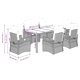 Градински трапезен комплект 7 части възглавници черен полиратан