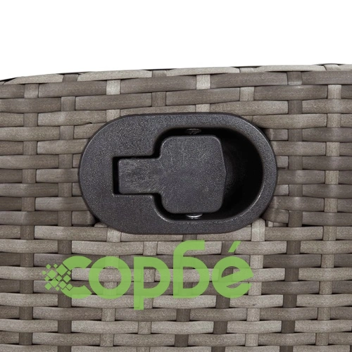 Градински трапезен комплект 5 части с възглавници сив полиратан ➤ топ цена ➤ sorbe.bg