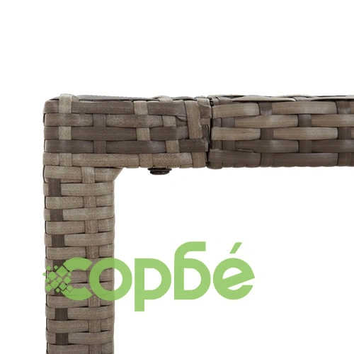 Градински трапезен комплект 5 части с възглавници сив полиратан ➤ топ цена ➤ sorbe.bg