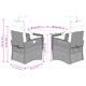 Градински трапезен комплект 5 части с възглавници сив полиратан