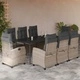 Градински трапезен комплект 9 части с възглавници светлосив