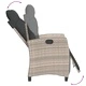 Градински трапезен комплект 9 части с възглавници светлосив