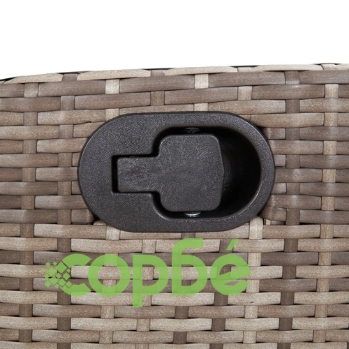 Градински трапезен комплект 9 части с възглавници сив полиратан ➤ топ цена ➤ sorbe.bg