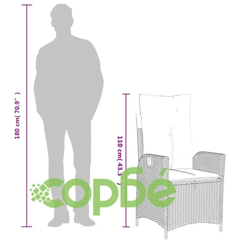 Градински трапезен комплект 9 части с възглавници сив полиратан ➤ топ цена ➤ sorbe.bg