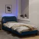 Рамка за легло с LED осветление, синя, 90x190 см, плат