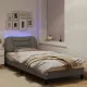 Рамка за легло с LED осветление, таупе, 90x200 см, плат