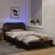Рамка за легло с LED осветление, тъмнокафява, 100x200 см, плат